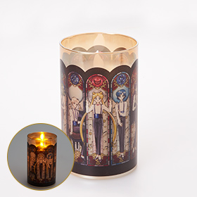 Stained glass-style shine LED candle