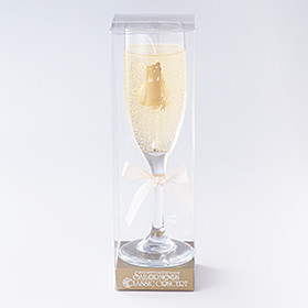 Champagne glass-shaped candle